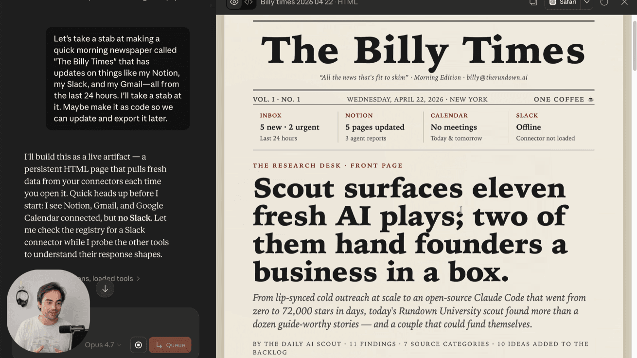 Get a Personal Newspaper Written by Claude Every Morning