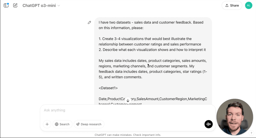 Visualize sales and customer feedback with AI