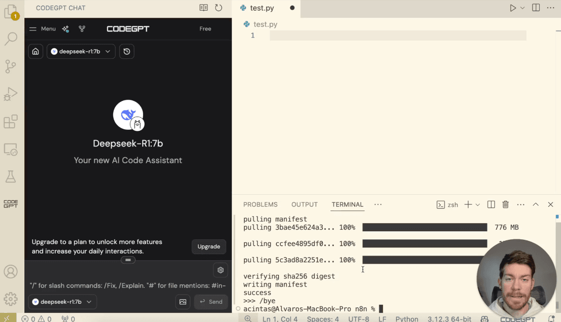 Run AI models locally for autocompletion in VSCode