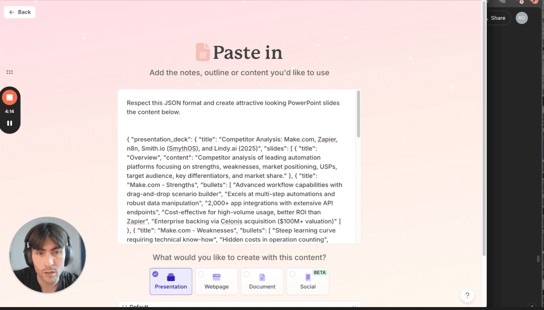 Transforming AI-Generated Reports into Stylish Presentations