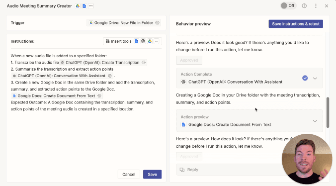 Automate project meeting documentation with Zapier Agents
