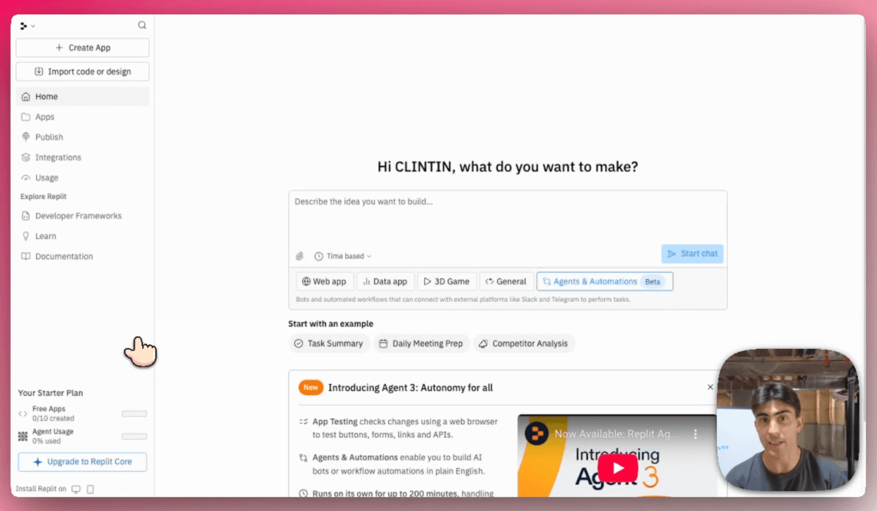Build agents and automations using Replit Agent 3