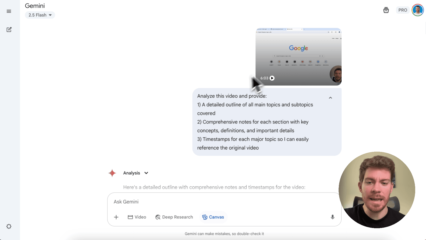 Convert lecture videos into comprehensive study materials with Gemini