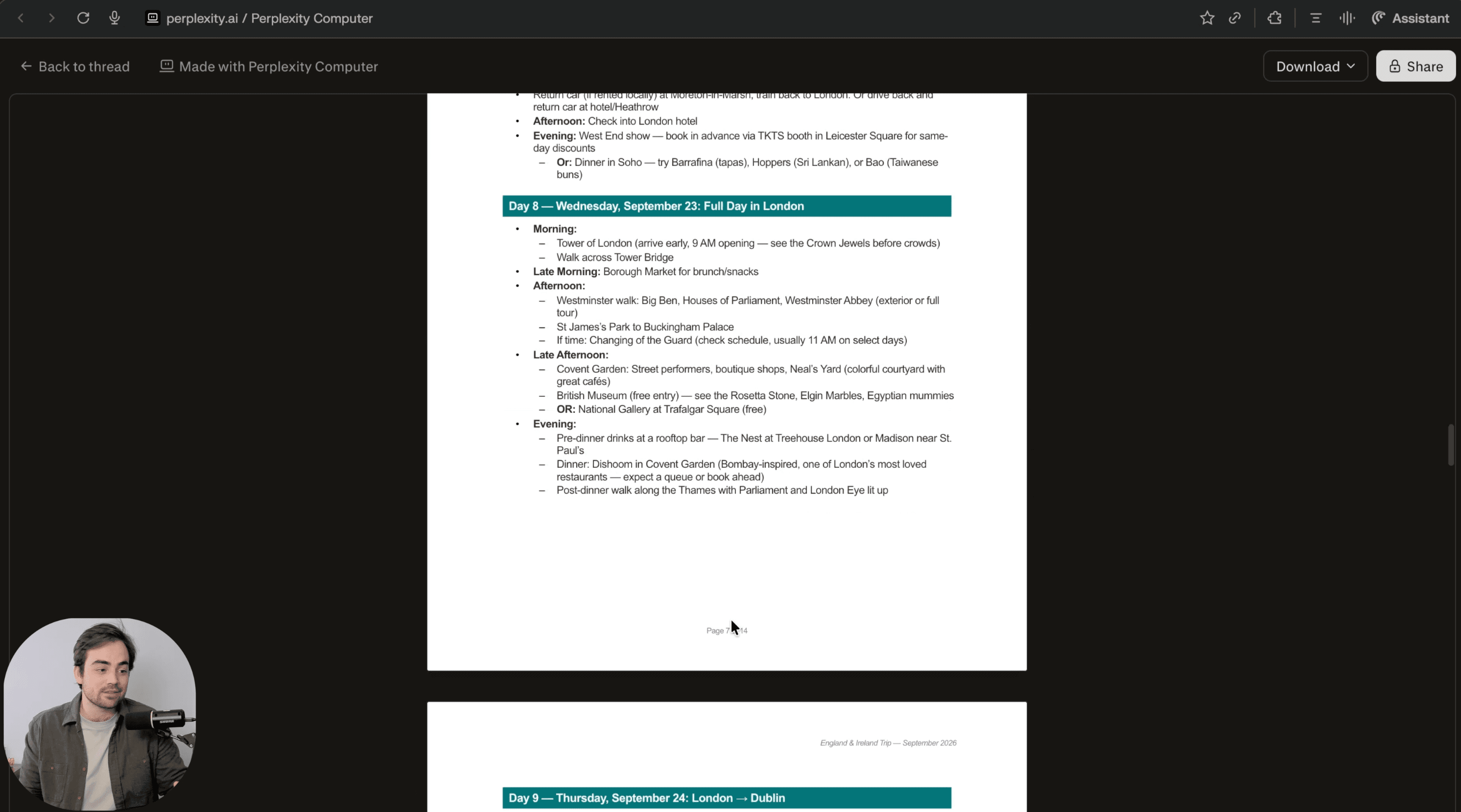 Build a 15 Page Travel Itinerary in 20 Minutes With Perplexity Computer